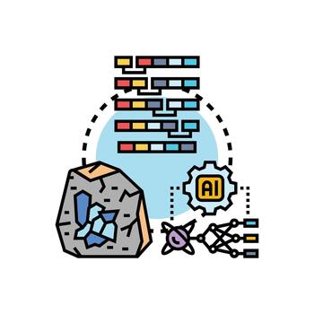 entremezclado datos elementos y artificial inteligencia Procesando vector