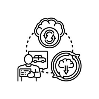 digital solicitud actualizar proceso variantes nube informática concepto vector