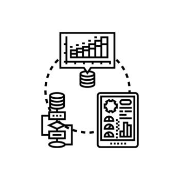 avanzado analítica Procesando datos para negocio inteligencia vector