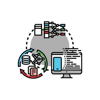 Data science machine learning process concept vector