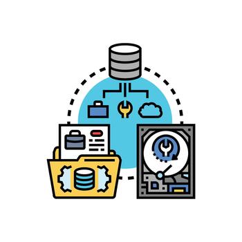 Data integrity verification process with database management tools vector