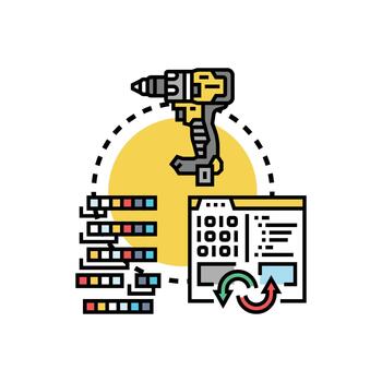 Programming tool pictograms software development clean workflow vector