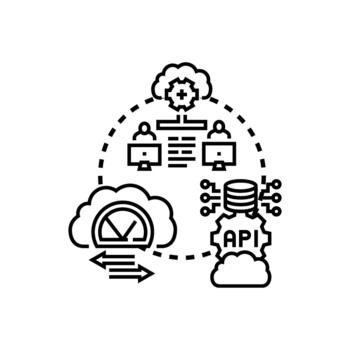 Cloud computing progress multipack value business development vector