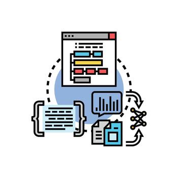 Coding languages development concept designs programming process vector