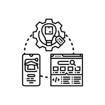 web rango plataforma Ingenieria proceso digital soluciones vector
