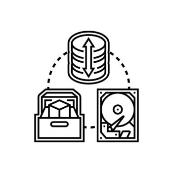 simplificado almacenamiento uso optimizando datos administración concepto formas vector