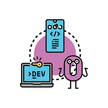 Zero bug pack application development programming concept vector