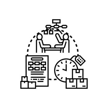 Mano orden envío solución gerente logística proceso vector