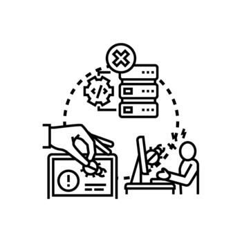 persona fijación loco en programación código desarrollo vector