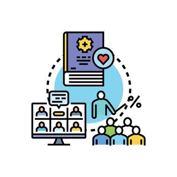 Interactive training session variations concept online learning classes vector