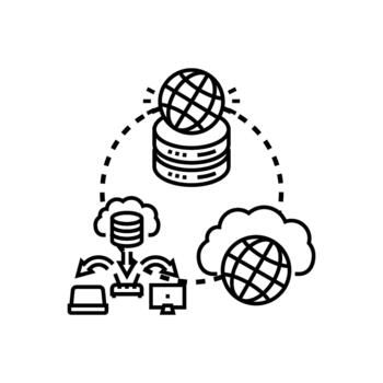 Cloud computing framework concepts data storage network concept vector