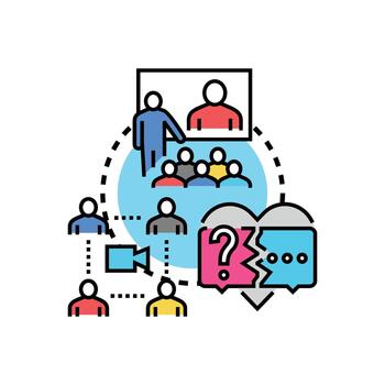 Collaborative messaging solving communication problems clean teamwork vector