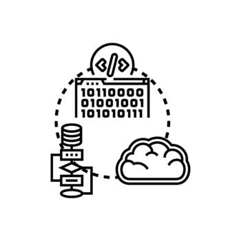 objeto simplificado orientado programación concepto representando software desarrollo ecosistema vector