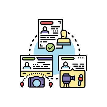 Entry permit variations document application process concept vector