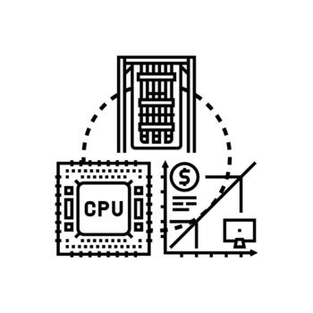 Computer cpu developing technology and processing simplified data vector