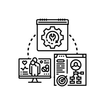 Proactive decision set support analytics styles with data visualization vector