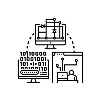 Computer programming concept modern creating digital looks software development vector