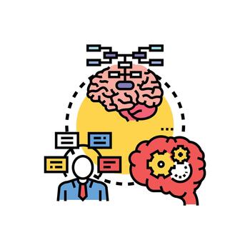 Mental visualization process developing clean human brain creativity vector