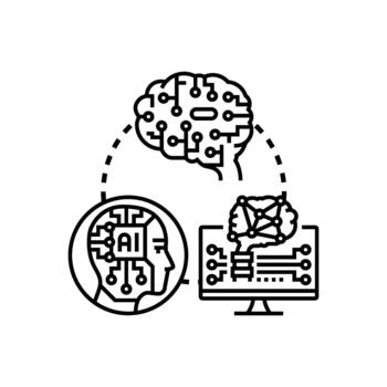 Artificial intelligence multipack brain concept technology developing vector