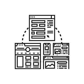 web diseño desarrollando usuario interfaz sensible variantes sitio web vector