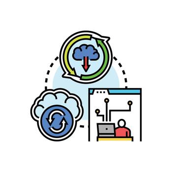 Software version release process update deployment concept designs vector