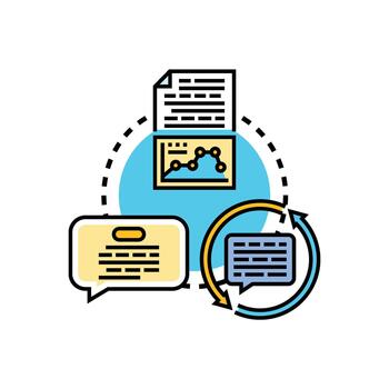 Artificial intelligence processing edition text analysis concept vector