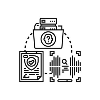 Consent biometric data processing document security. concept vector