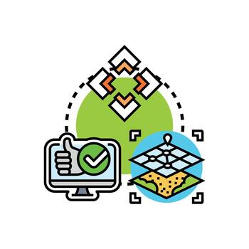 Mobile app navigation interface developing. user experience vector