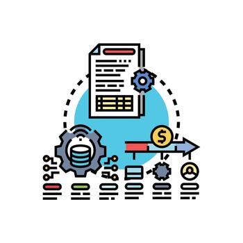 Central processing multipack unit internals technology concept vector