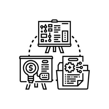 Technical specification sheets creating product development process set vector