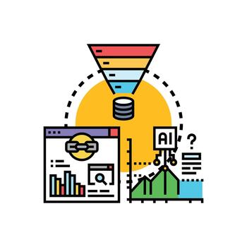 diseños visualizante simplificado procesable analítica datos Procesando concepto vector