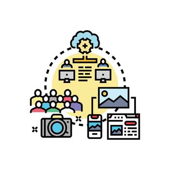 Coordinated image composition process minimal set developing visual content vector