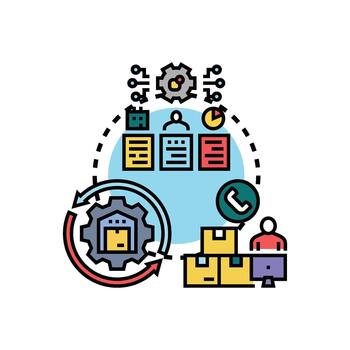 Stack based set inventory flow multipack optimizing logistics process vector