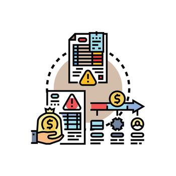Billing styles statement alignment process with errors payment vector