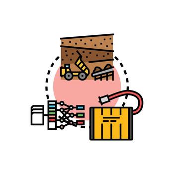 litio. extracción flujo de trabajo minería proceso ciclo vector