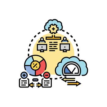carga de trabajo carga equilibrio distribución informática paquete sistema desarrollando moderno vector