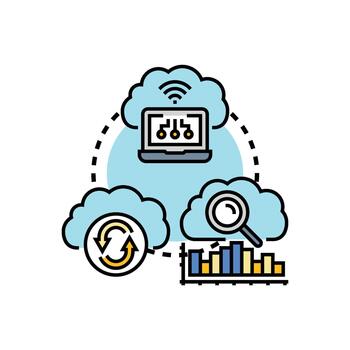 nube Servicio evolución proceso con datos rango análisis concepto vector