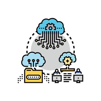 Cloud data storage computing networking concept edition vector