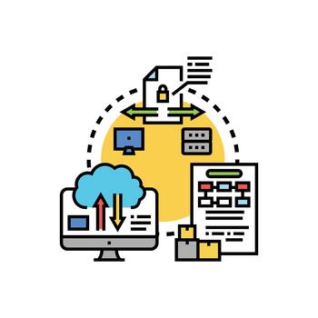 multistyle File upload approval state document processing workflow vector