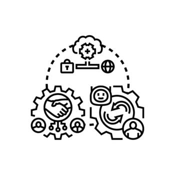 colaborativo abierto variantes fuente ecosistema desarrollo trabajo en equipo vector