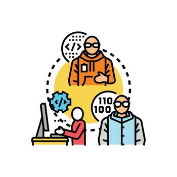 variantes desarrolladores codificación compilando programación diseños software vector