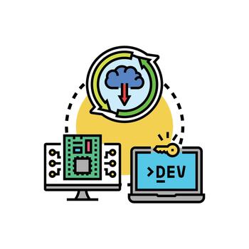 software actualizar simplificado programación idioma conjunto de estilos desarrollo vector