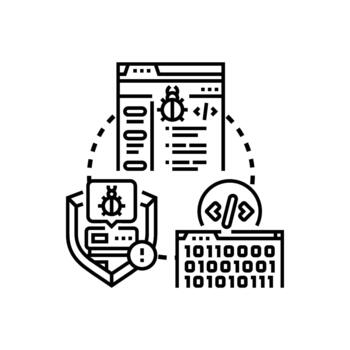 Cybersecurity variations first coding concept secure development vector