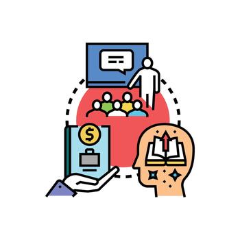 lugar de trabajo aprendizaje programa multiestilo desarrollando empleado habilidades conocimiento vector