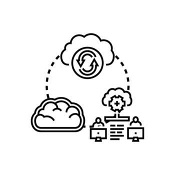 nube informática datos almacenamiento variaciones red formación vector