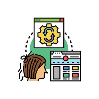 optimizando sitio web tema personalización mezcla diseño proceso vector