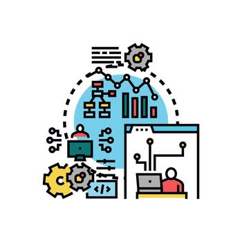 software desarrollo plan Ingenieria diversidad programación concepto vector