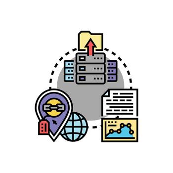 Linked knowledge designs network concept visualizing data connection vector