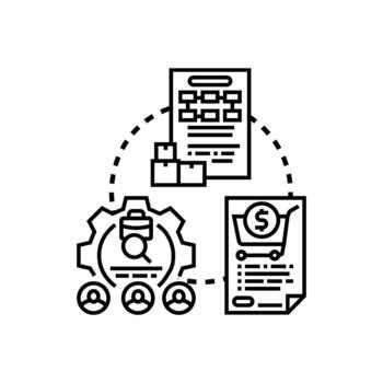 Decreasing vendor purchasing errors process optimization simplified concept vector