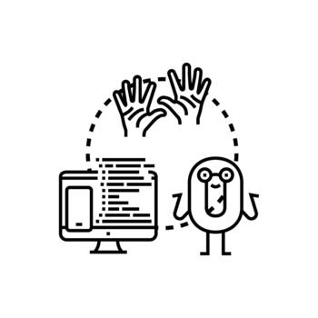codificación rango digital datos en pantalla desarrollo concepto vector